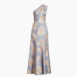 Kay Unger Gianella One-Shoulder Jacquard Gown